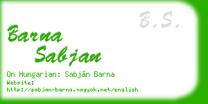 barna sabjan business card